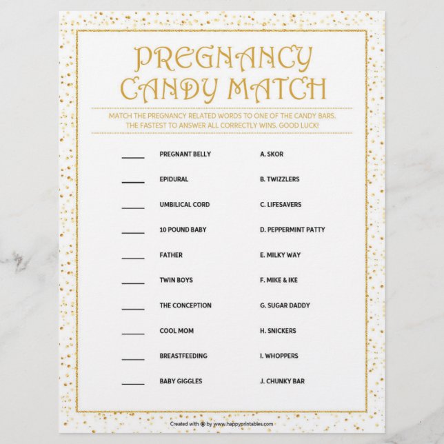 Gravid Candy Match [Golden Sparkles] Brevhuvud (Framsida)