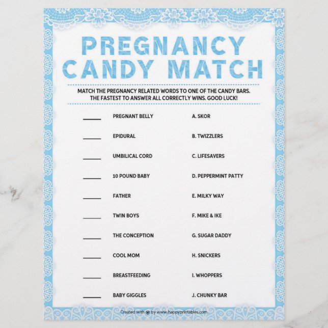 Gravid Candy Match [Luxury Snöre [Blue] Brevhuvud (Framsida)