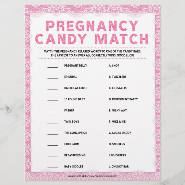 Gravid Candy Match [Luxury Snöre [Rosa]] Brevhuvud (Framsida)