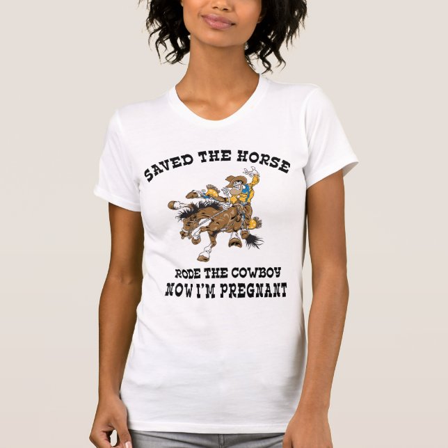Gravid CowgirlmoderskapT-tröja T-shirt (Framsida)