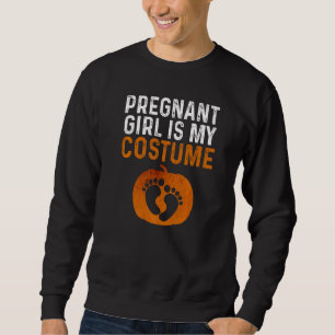 Gravid flicka är min dräktighet Halloween Gravid B Lång Ärmad Tröja