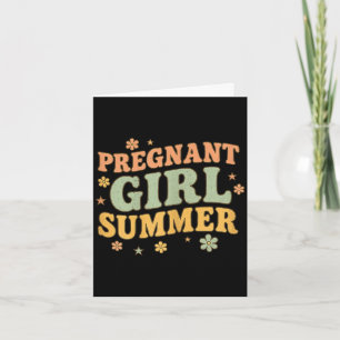 Gravid flicka sommar rolig bebis tillkännagivande  kort