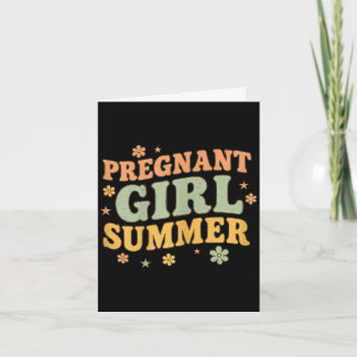Gravid flicka sommar rolig bebis tillkännagivande kort