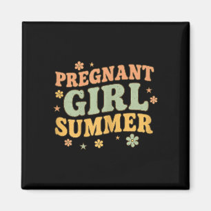 Gravid flicka sommar rolig bebis tillkännagivande magnet