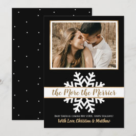 Gravid för Black White Guld jul Meddelande