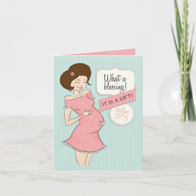 Gravid för Christian Greeting Card-Grattisar Kort (Framsida)