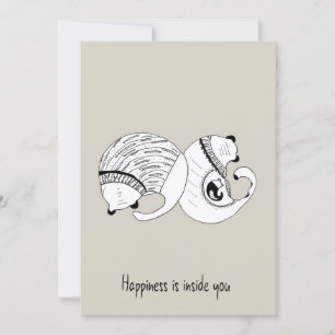 Gravid för Dodle Grått Greeting Card Cats Family Inbjudningar
