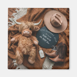 Gravid för Highland Cow Rustic Magnet