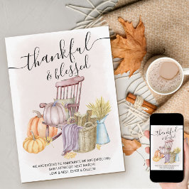 Gravid för Land Pumpkin med tacksamhet och välsign Meddelande