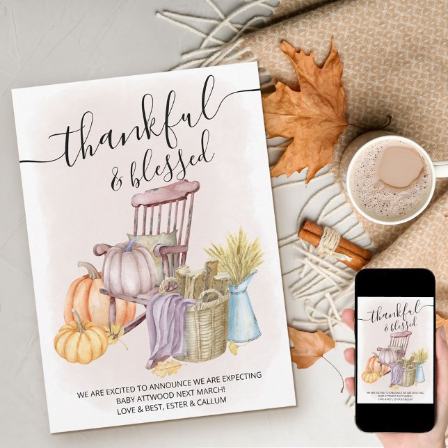 Gravid för Land Pumpkin med tacksamhet och välsign Meddelande (Skapare uppladdad)