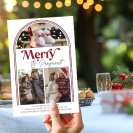 Gravid för merry and Pregant Arch Photo Collage Julkort