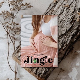 Gravid för Photo Retro Baby avisering Julkort