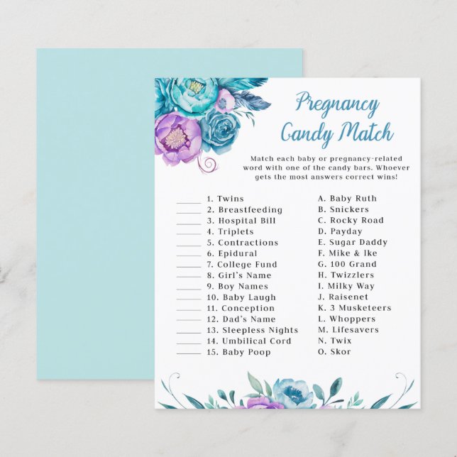 Gravid för vattenfärgsmatchning av Blommigt  (Fram/baksida)