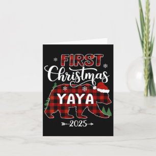 Gravid Första jul Yaya Red Play Bear Sant Kort