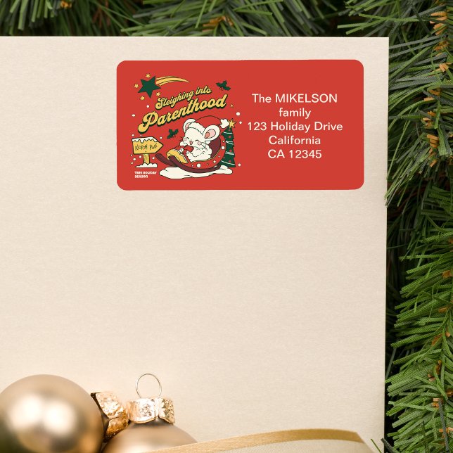 Gravid   i Baby i modern jul Adressetikett (Skapare uppladdad)
