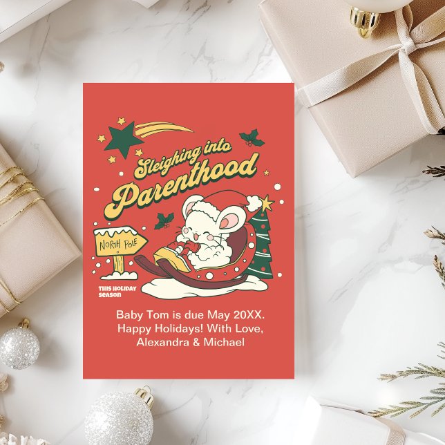 Gravid   i Baby i modern jul Julkort (Skapare uppladdad)