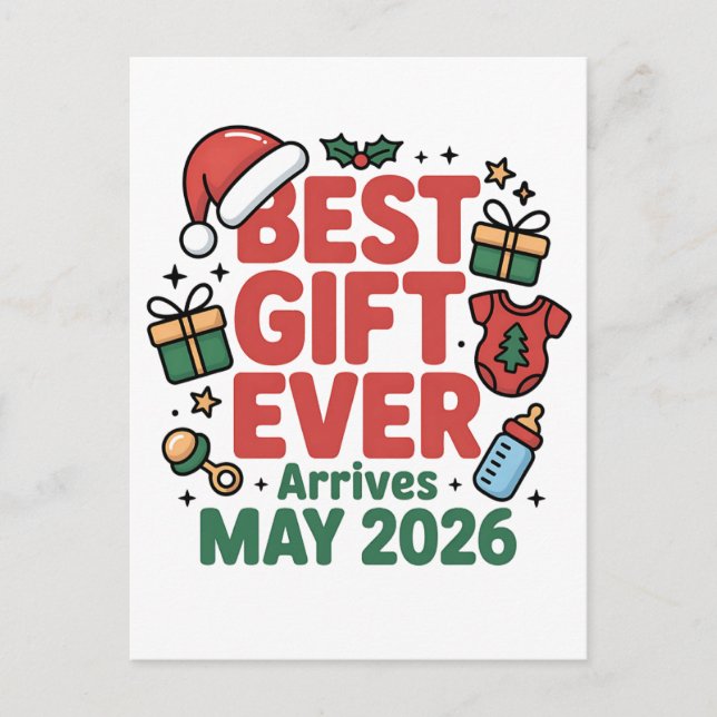 Gravid Julens bästa gåva någonsin i maj 2002 Helg Vykort (Framsida)