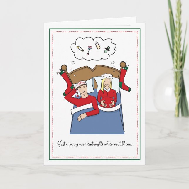 Gravid julkort - Tysta kvällar i BLONDE Helgkort (Framsida)