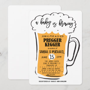 Gravid Kegger Öl Baby Shower Inbjudan