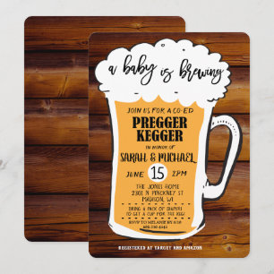 Gravid Kegger Öl Baby Shower Inbjudan