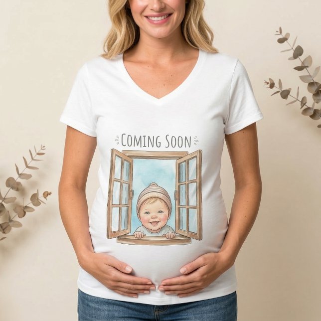 gravid - Kommer Snart T Shirt (pregnant - T-Shirt
Baby coming soon)