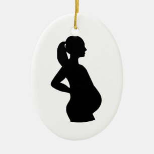 Gravid kvinna julgransprydnad keramik