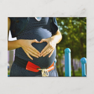 Gravid kvinna mage meddelande vykort