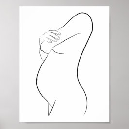 Gravid kvinnlig konst modern, minimalistisk Snyggt Poster
