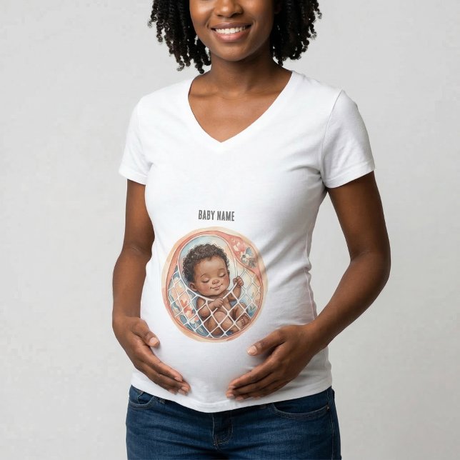 gravid - Lägg till ditt babys namn T Shirt (pregnant T-Shirt
)