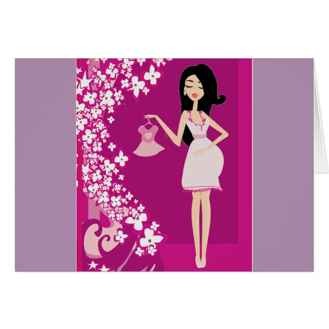 gravid latinsk kvinna hälsningskort (Framsidan Horizontal)