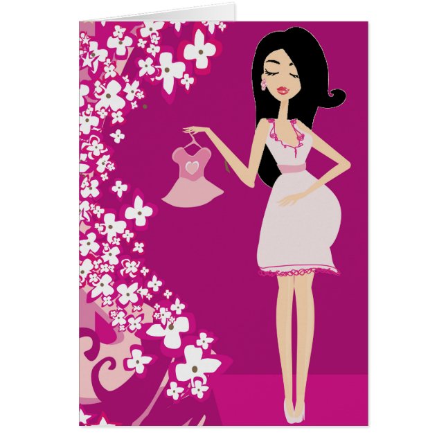 gravid latinsk kvinna hälsningskort (Framsidan)