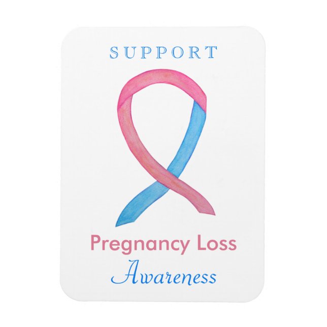 Gravid Loss Awareness Ribbon Anpassningsbar Art Ma Magnet (Vertikal)