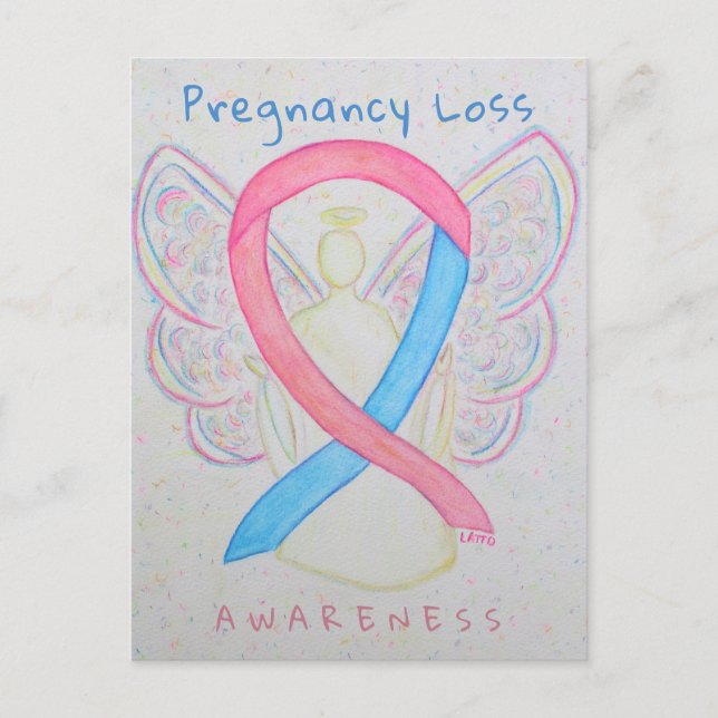 Gravid Loss Awareness Ribbon Anpassningsbar Postca Vykort (Framsida)