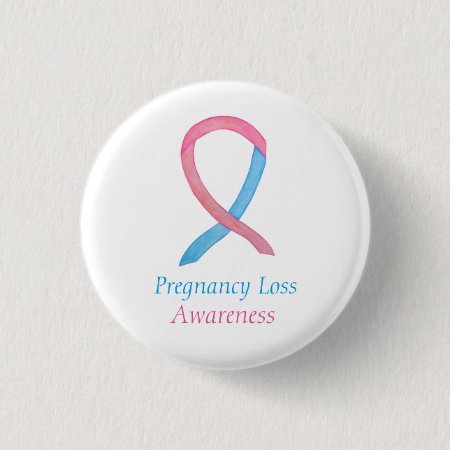 Gravid Loss Awareness Ribbon Art Button Stift Knapp (Framsida)