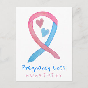 Gravid Loss Awareness Ribbon Art Postcard Vykort