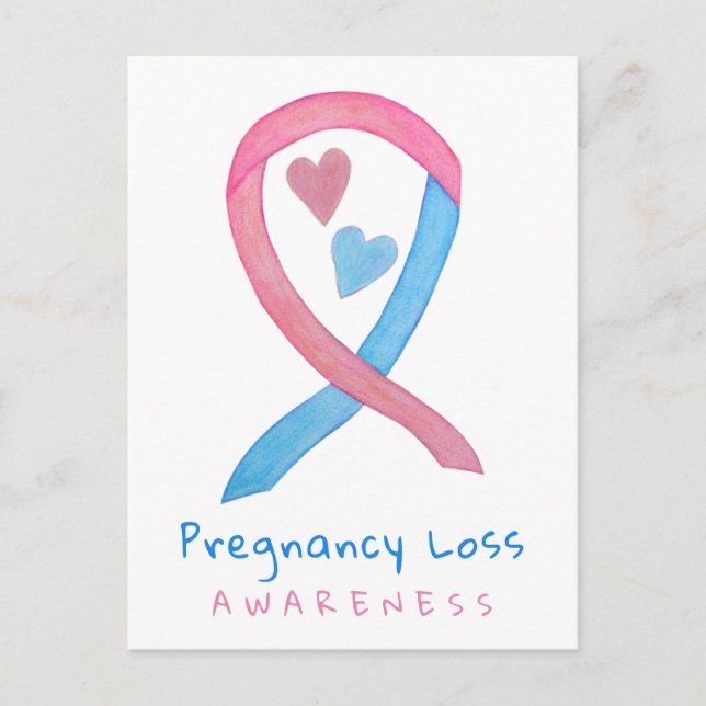 Gravid Loss Awareness Ribbon Art Postcard Vykort (Framsida)