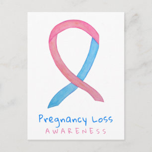 Gravid Loss Awareness Ribbon Art Postcard Vykort