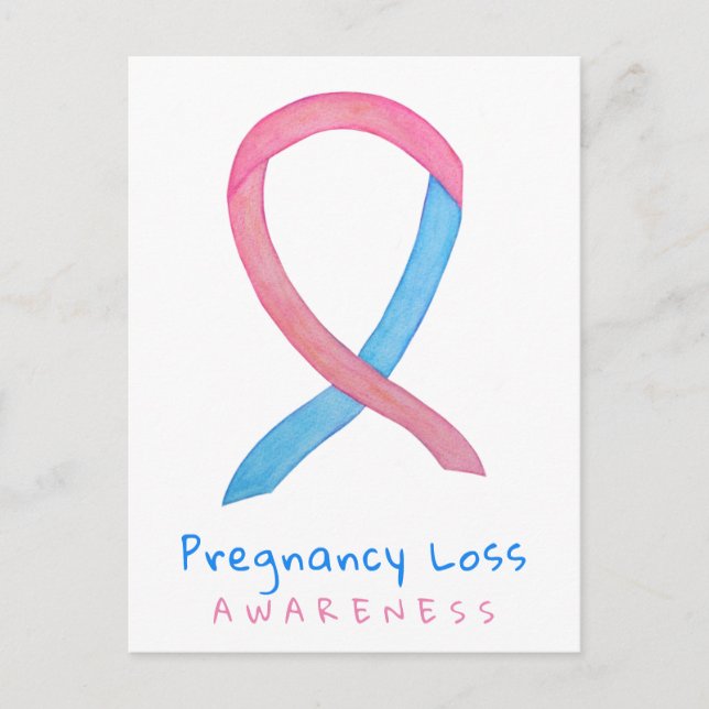 Gravid Loss Awareness Ribbon Art Postcard Vykort (Framsida)