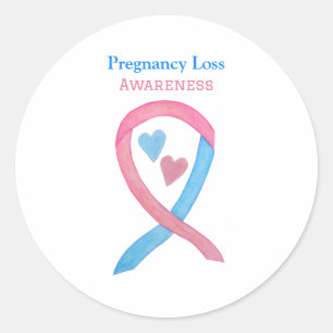 Gravid Loss Awareness Ribbon Art Sticker Decret Runt Klistermärke