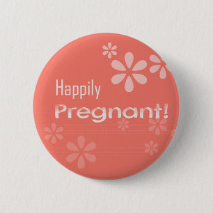 Gravid lycklig! knapp