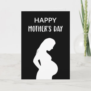 Gravid mage Blivande mamma Glad mors dag Kort