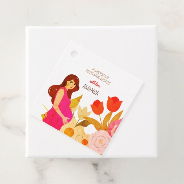 Gravid Mamma Bebis Shower Gåvor Etiketter (På plats)