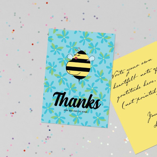 Gravid mamma bee tealblommig tack kort (Skapare uppladdad)