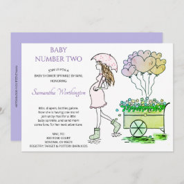 Gravid mamma lila babyshower sprinkle via posten