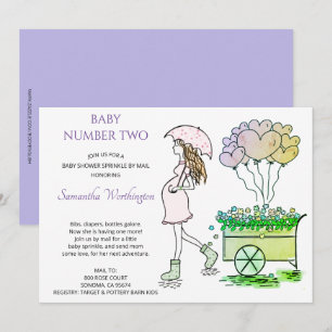 Gravid mamma lila babyshower sprinkle via posten