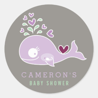 Gravid mamma lila valflicka baby shower-dekal runt klistermärke