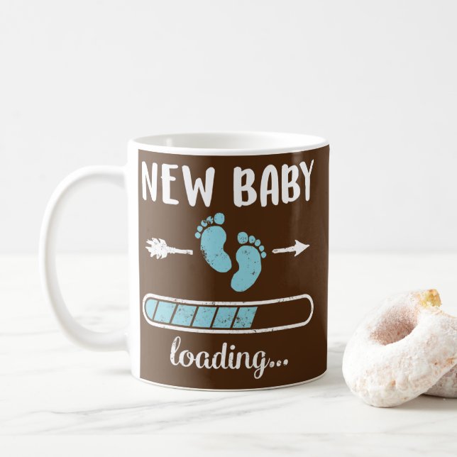 Gravid Mamma Nyfödd bebis Boy Loading Son New Papp Kaffemugg (Med munk)