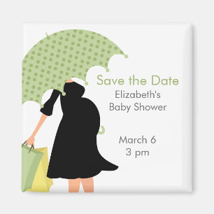 Gravid mammababy shower {grönt} magnet