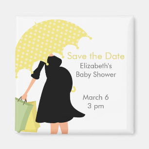 Gravid mammababy shower {gult} magnet