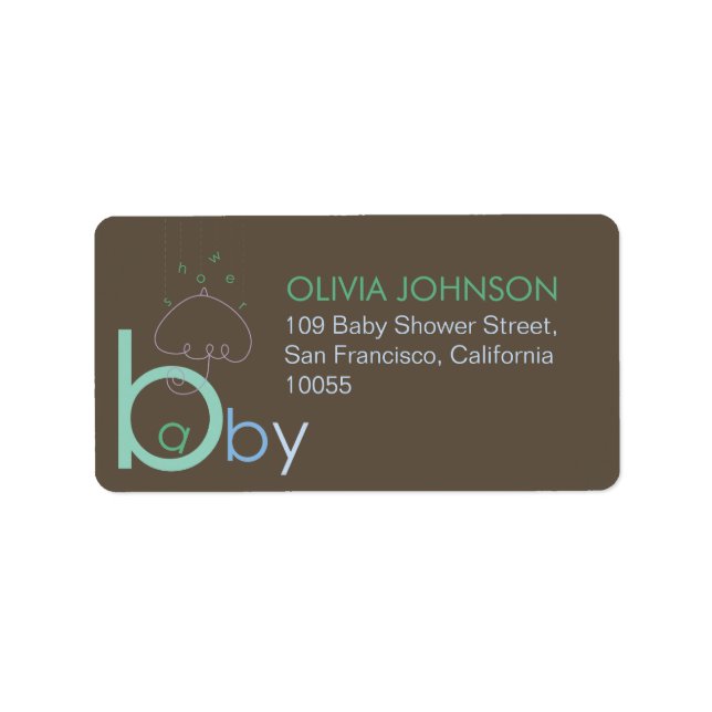Gravid med Baby blue typografi Adress Adressetikett (Framsidan)